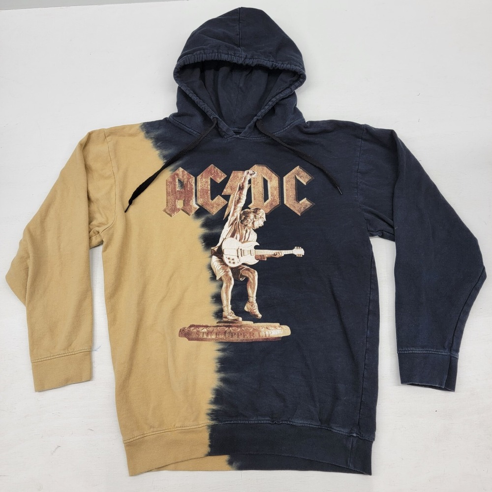 AC/DC Stiff Upper Lip Tie-Dye Acid‎ Hoodie Sweatshirt Pullover Adult Mens Size S